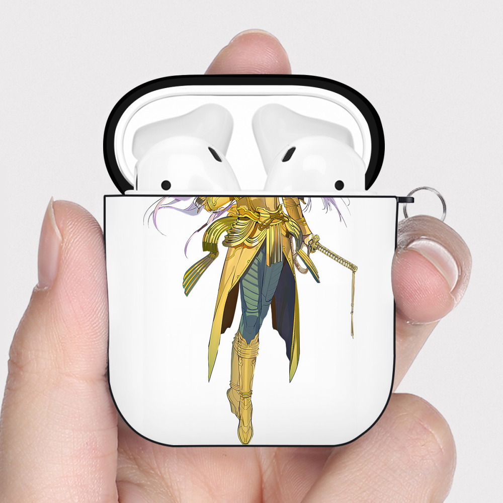 （画像用） 刀剣乱舞 Touken Ranbu AirPods 第2世代保護ケース ハードシェル ブラック 耐衝撃・防指紋・カラビナ付き