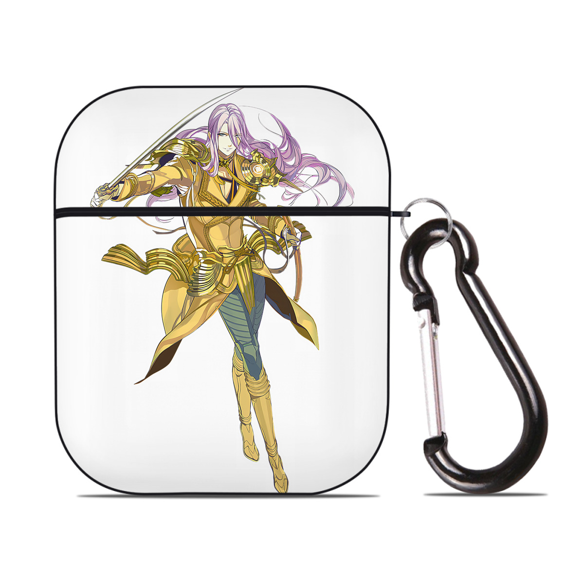 （画像用） 刀剣乱舞 Touken Ranbu AirPods 第2世代保護ケース ハードシェル ブラック 耐衝撃・防指紋・カラビナ付き