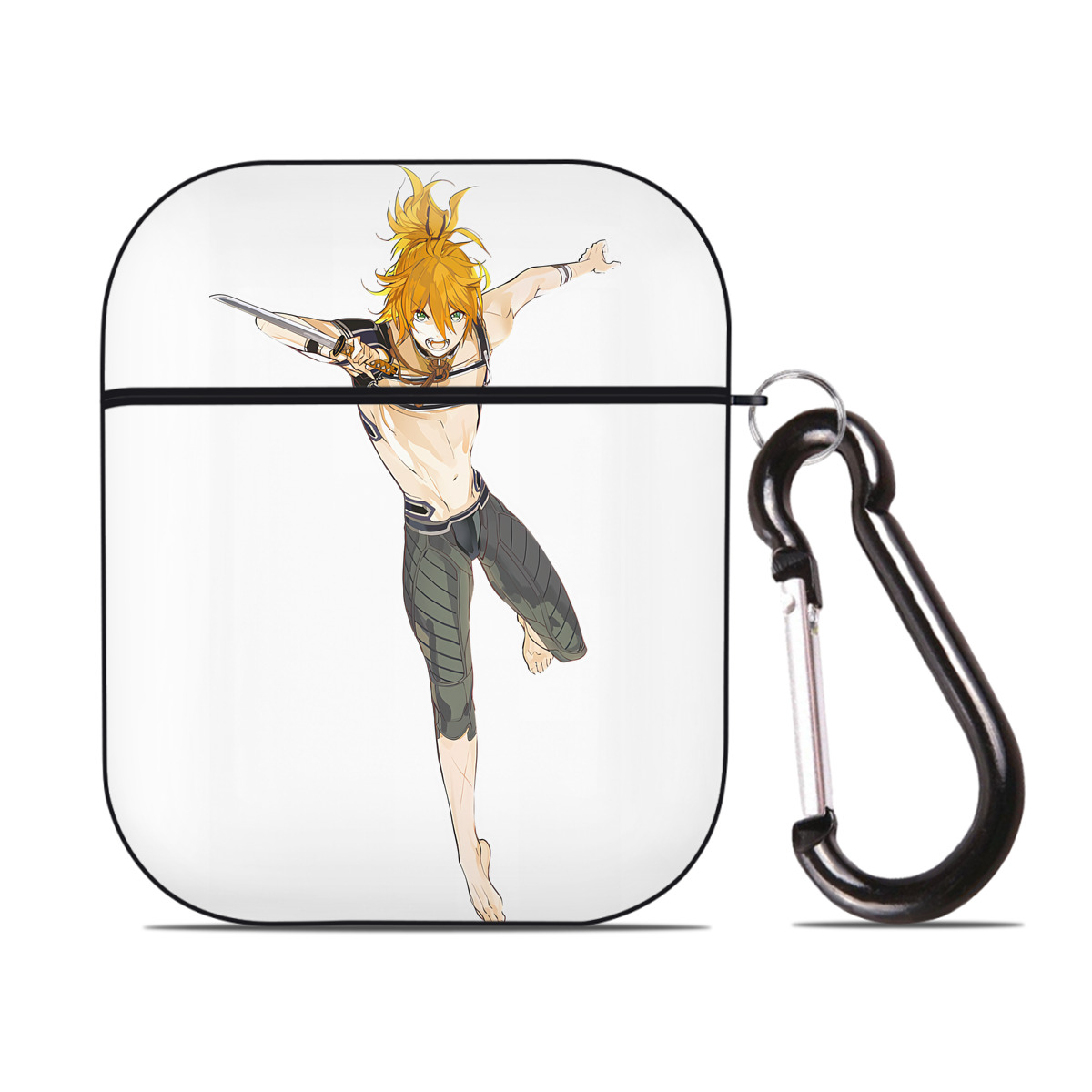 （画像用） 刀剣乱舞 Touken Ranbu AirPods 第2世代保護ケース ハードシェル ブラック 耐衝撃・防指紋・カラビナ付き