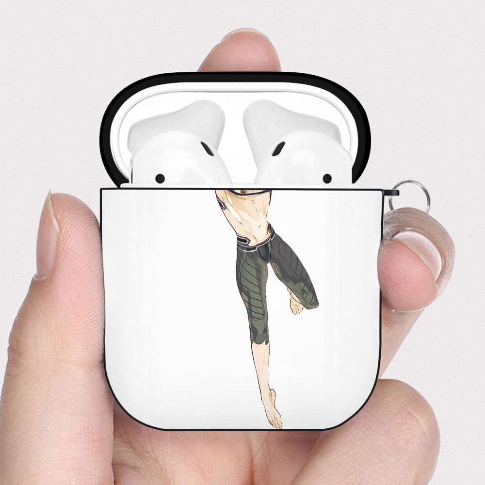 （画像用） 刀剣乱舞 Touken Ranbu AirPods 第2世代保護ケース ハードシェル ブラック 耐衝撃・防指紋・カラビナ付き