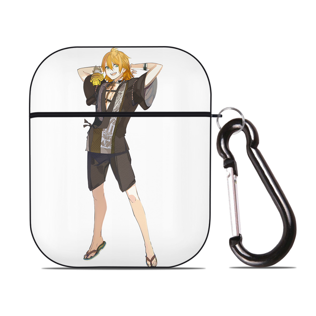 （画像用） 刀剣乱舞 Touken Ranbu AirPods 第2世代保護ケース ハードシェル ブラック 耐衝撃・防指紋・カラビナ付き