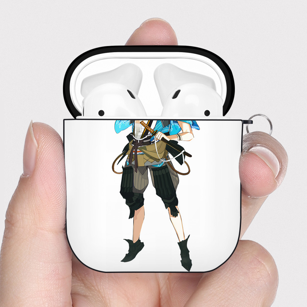 （画像用） 刀剣乱舞 Touken Ranbu AirPods 第2世代保護ケース ハードシェル ブラック 耐衝撃・防指紋・カラビナ付き