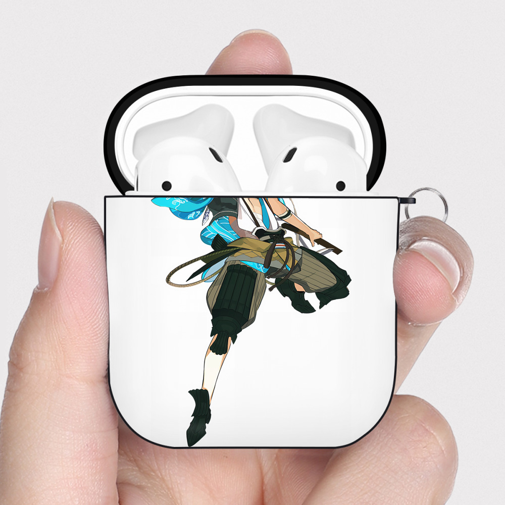 （画像用） 刀剣乱舞 Touken Ranbu AirPods 第2世代保護ケース ハードシェル ブラック 耐衝撃・防指紋・カラビナ付き