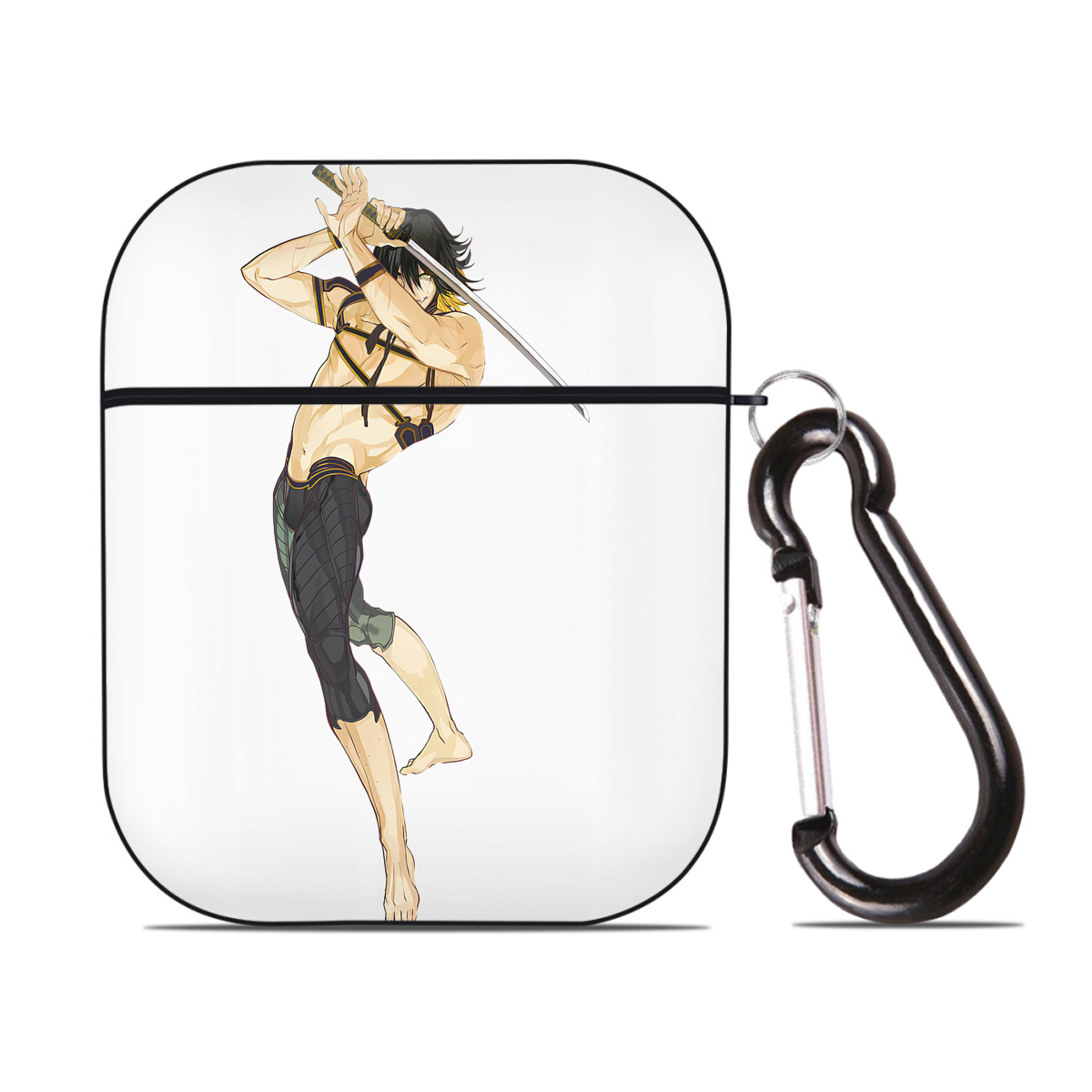 （画像用） 刀剣乱舞 Touken Ranbu AirPods 第2世代保護ケース ハードシェル ブラック 耐衝撃・防指紋・カラビナ付き