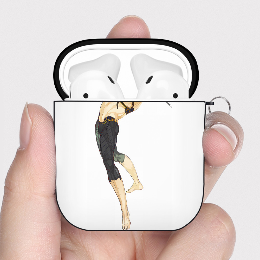 （画像用） 刀剣乱舞 Touken Ranbu AirPods 第2世代保護ケース ハードシェル ブラック 耐衝撃・防指紋・カラビナ付き