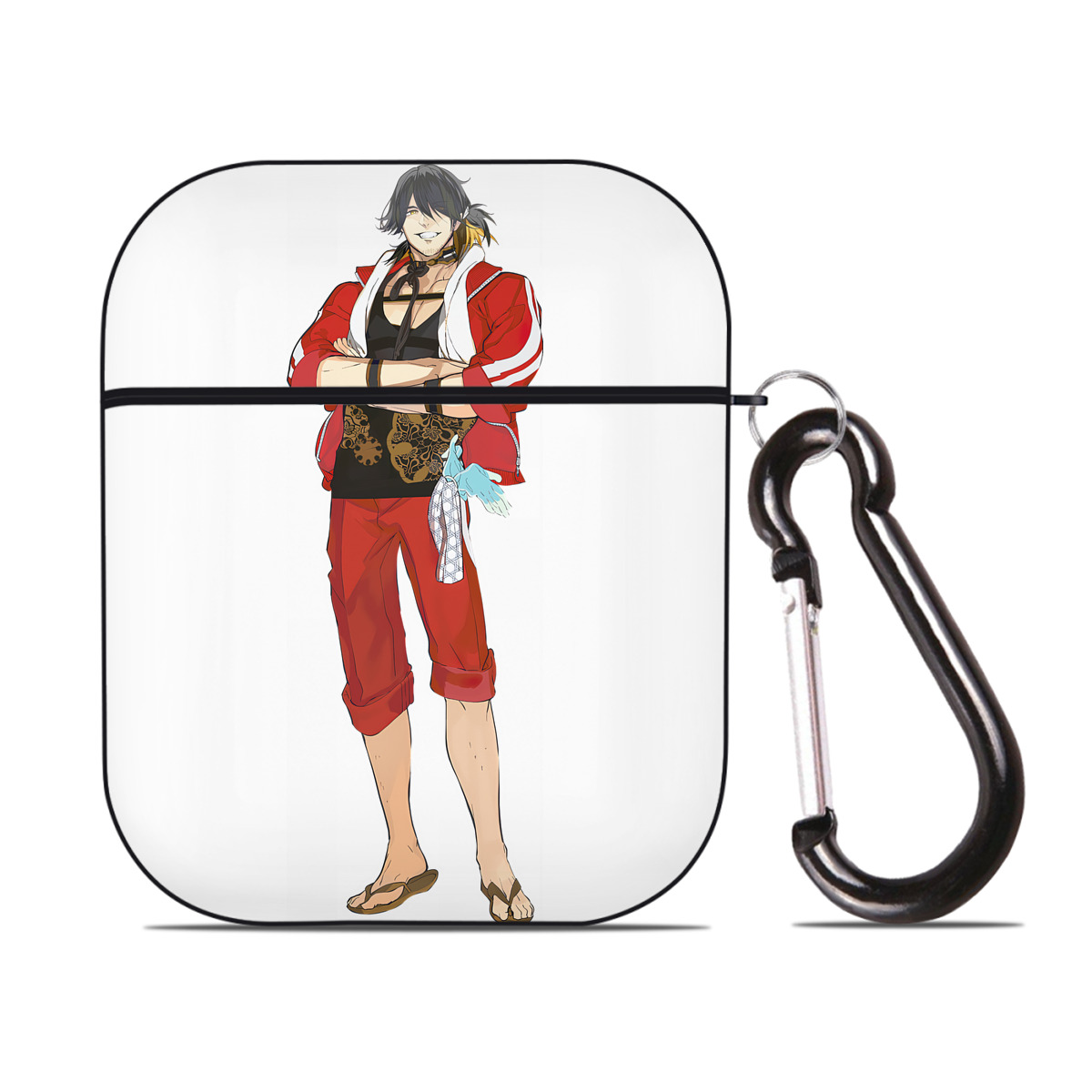 （画像用） 刀剣乱舞 Touken Ranbu AirPods 第2世代保護ケース ハードシェル ブラック 耐衝撃・防指紋・カラビナ付き