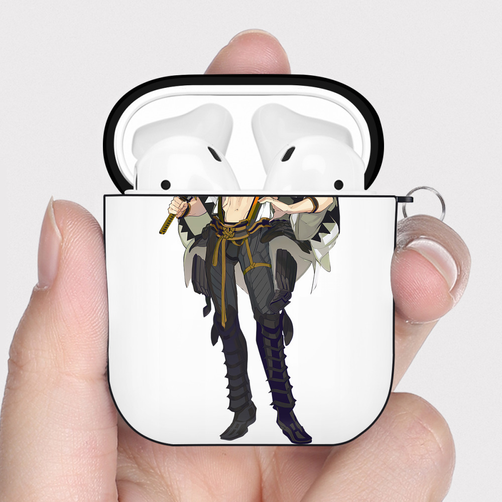 （画像用） 刀剣乱舞 Touken Ranbu AirPods 第2世代保護ケース ハードシェル ブラック 耐衝撃・防指紋・カラビナ付き