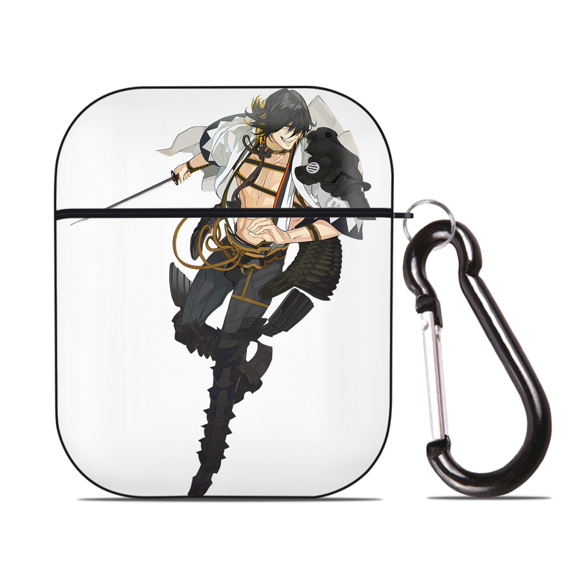 （画像用） 刀剣乱舞 Touken Ranbu AirPods 第2世代保護ケース ハードシェル ブラック 耐衝撃・防指紋・カラビナ付き
