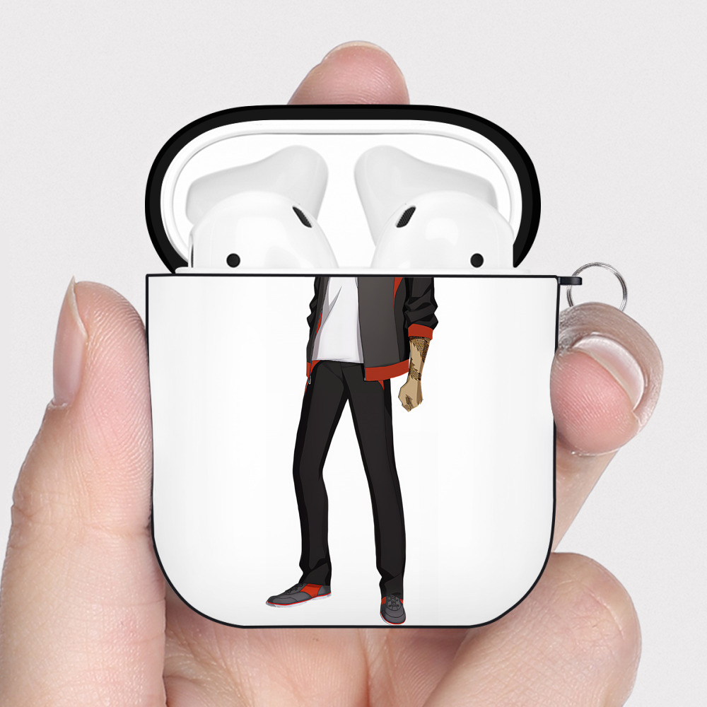 （画像用） 刀剣乱舞 Touken Ranbu AirPods 第2世代保護ケース ハードシェル ブラック 耐衝撃・防指紋・カラビナ付き