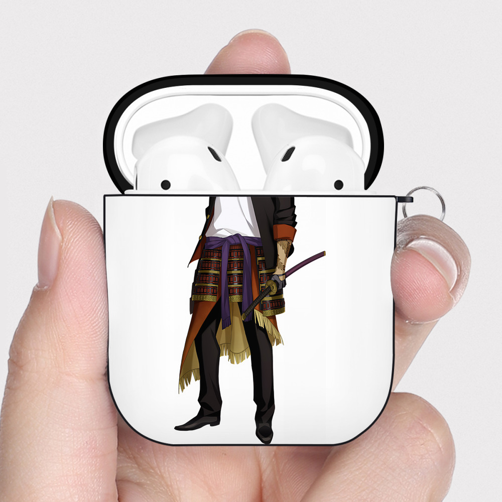 （画像用） 刀剣乱舞 Touken Ranbu AirPods 第2世代保護ケース ハードシェル ブラック 耐衝撃・防指紋・カラビナ付き