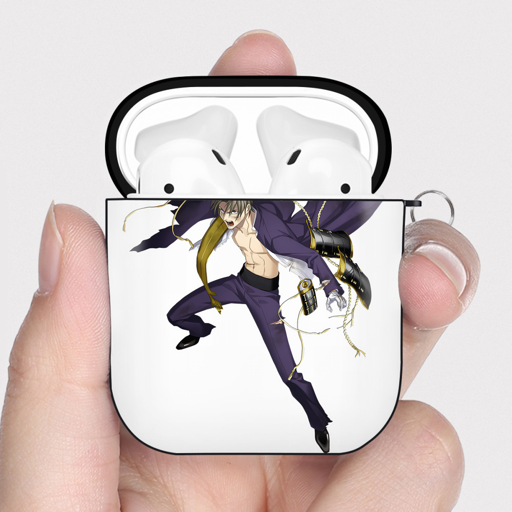 （画像用） 刀剣乱舞 Touken Ranbu AirPods 第2世代保護ケース ハードシェル ブラック 耐衝撃・防指紋・カラビナ付き