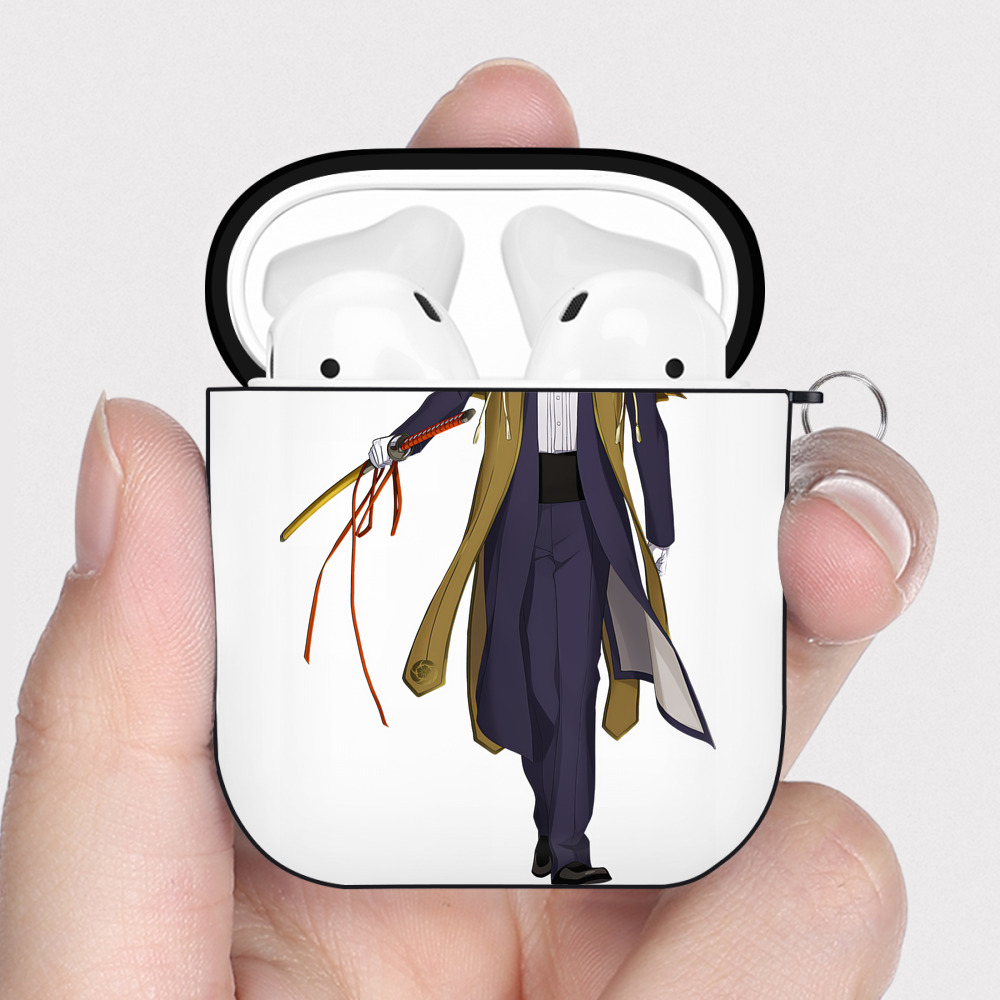 （画像用） 刀剣乱舞 Touken Ranbu AirPods 第2世代保護ケース ハードシェル ブラック 耐衝撃・防指紋・カラビナ付き