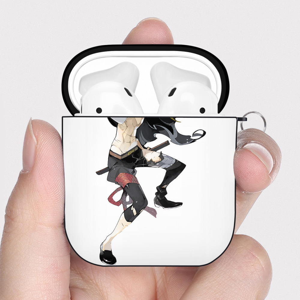 （画像用） 刀剣乱舞 Touken Ranbu AirPods 第2世代保護ケース ハードシェル ブラック 耐衝撃・防指紋・カラビナ付き