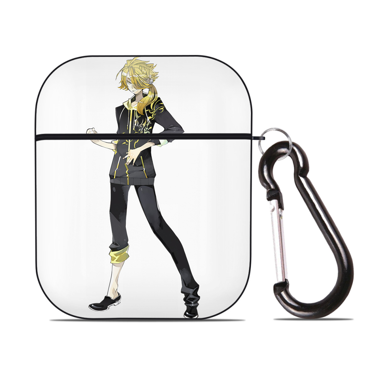 （画像用） 刀剣乱舞 Touken Ranbu AirPods 第2世代保護ケース ハードシェル ブラック 耐衝撃・防指紋・カラビナ付き