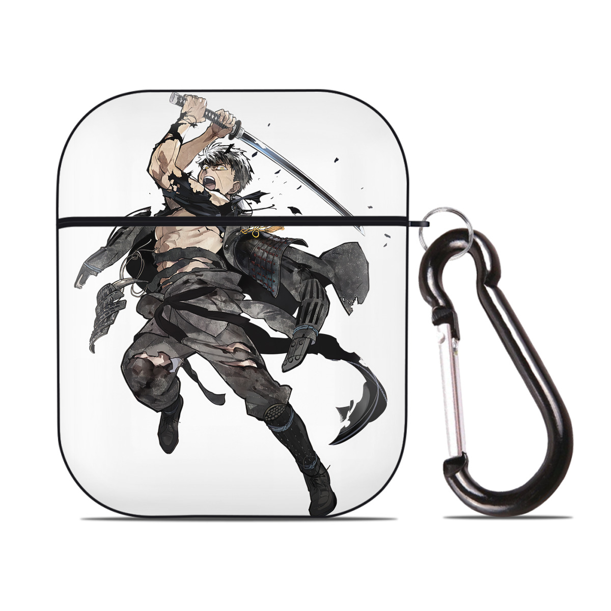 （画像用） 刀剣乱舞 Touken Ranbu AirPods 第2世代保護ケース ハードシェル ブラック 耐衝撃・防指紋・カラビナ付き