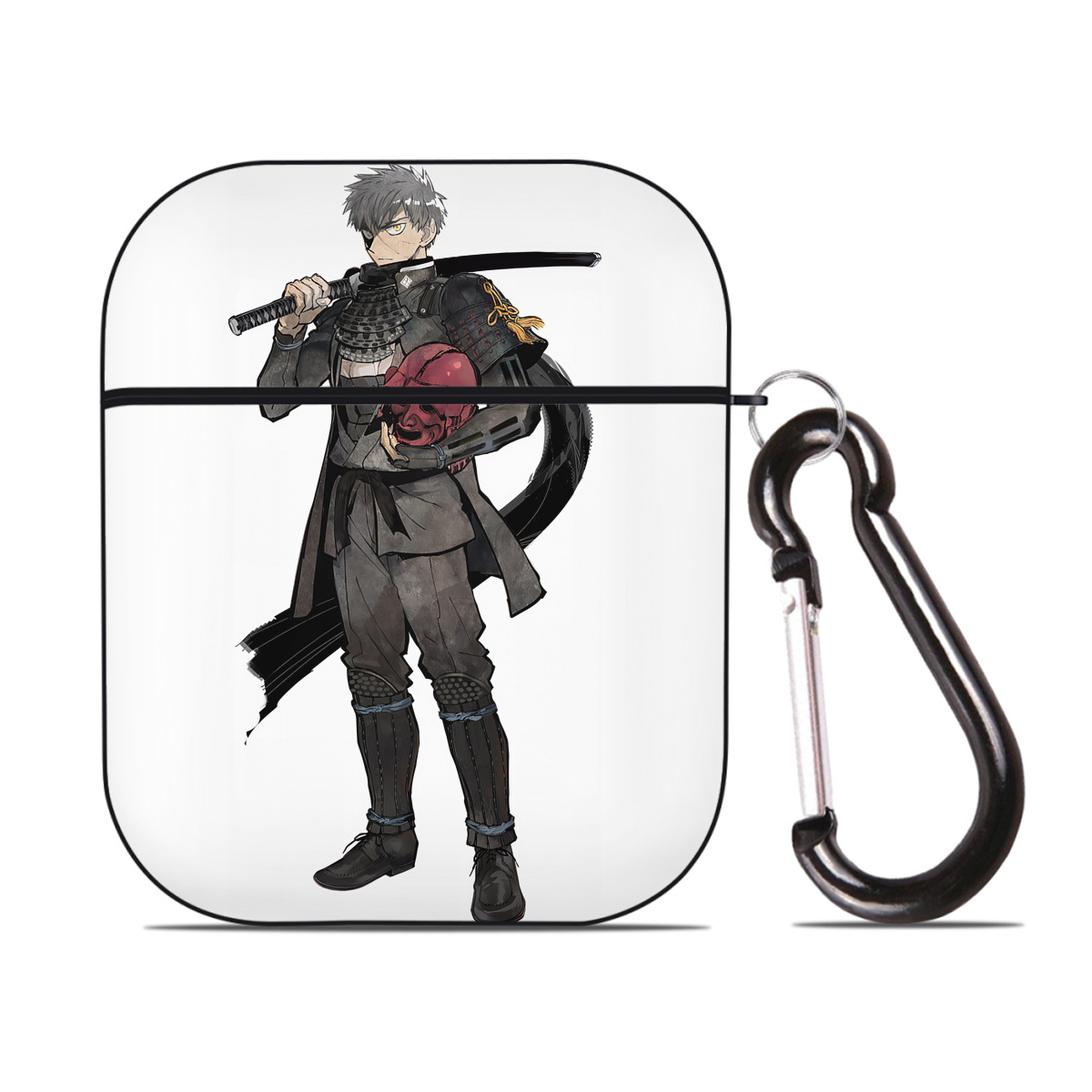 （画像用） 刀剣乱舞 Touken Ranbu AirPods 第2世代保護ケース ハードシェル ブラック 耐衝撃・防指紋・カラビナ付き