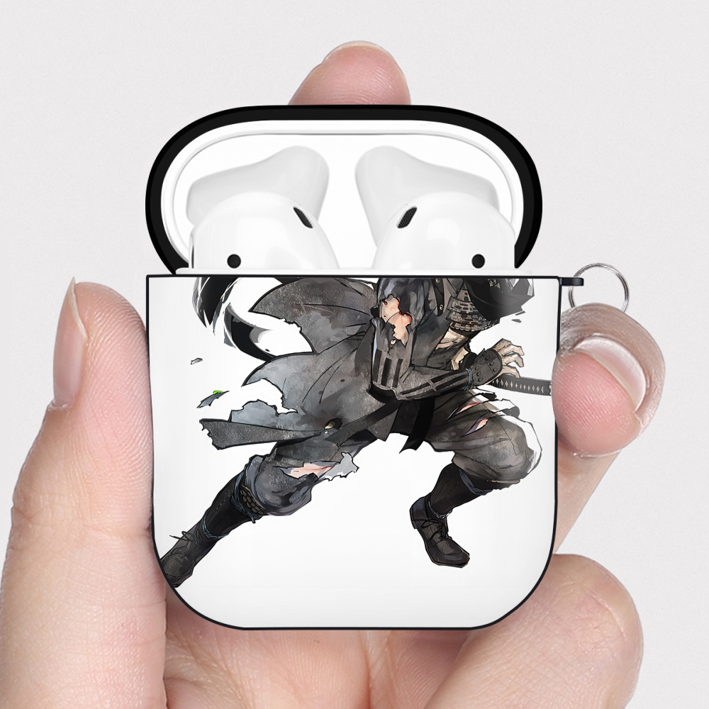 （画像用） 刀剣乱舞 Touken Ranbu AirPods 第2世代保護ケース ハードシェル ブラック 耐衝撃・防指紋・カラビナ付き