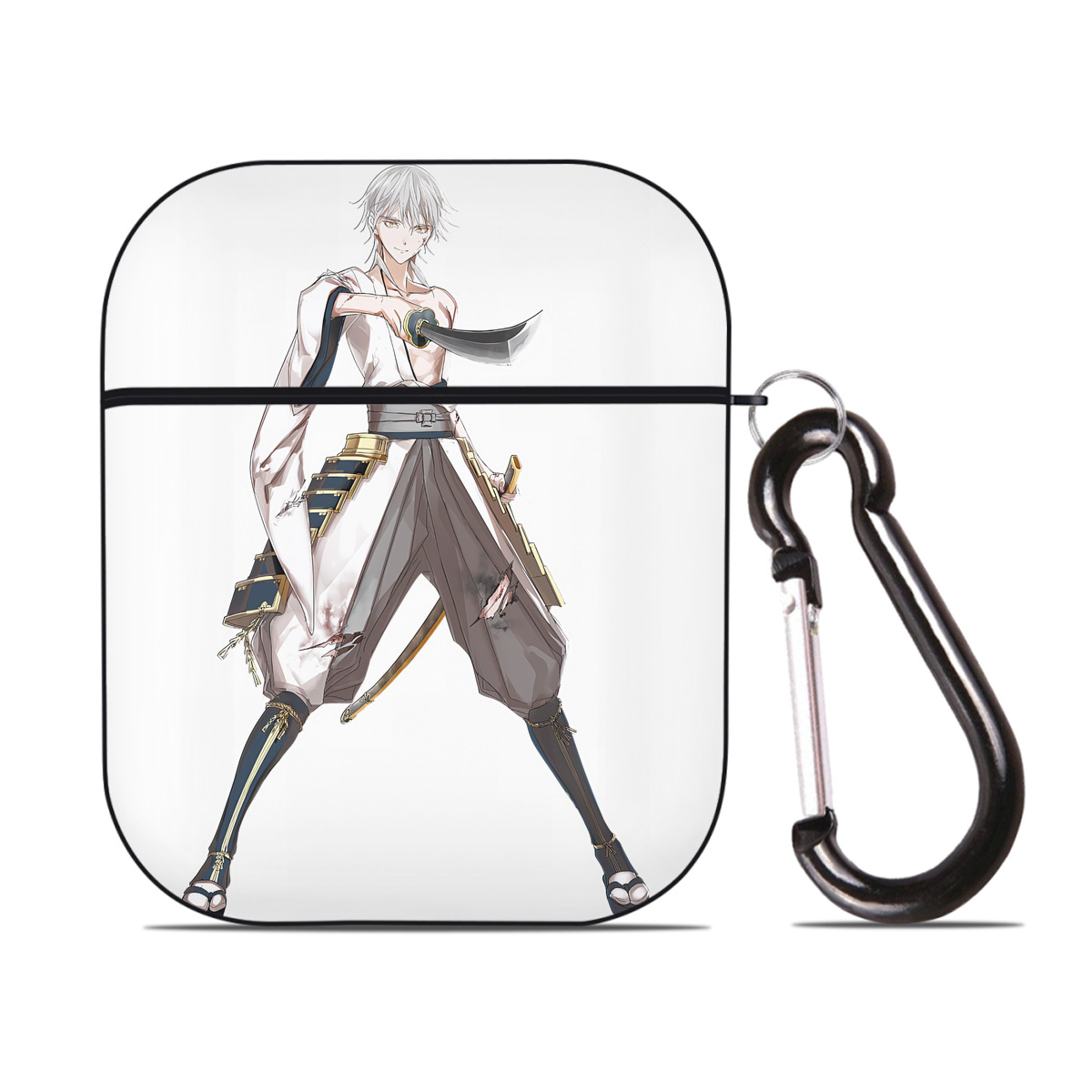 （画像用） 刀剣乱舞 Touken Ranbu AirPods 第2世代保護ケース ハードシェル ブラック 耐衝撃・防指紋・カラビナ付き