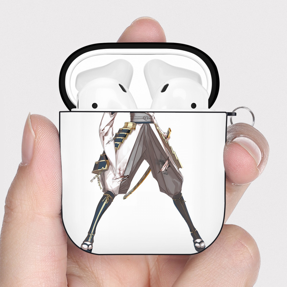（画像用） 刀剣乱舞 Touken Ranbu AirPods 第2世代保護ケース ハードシェル ブラック 耐衝撃・防指紋・カラビナ付き