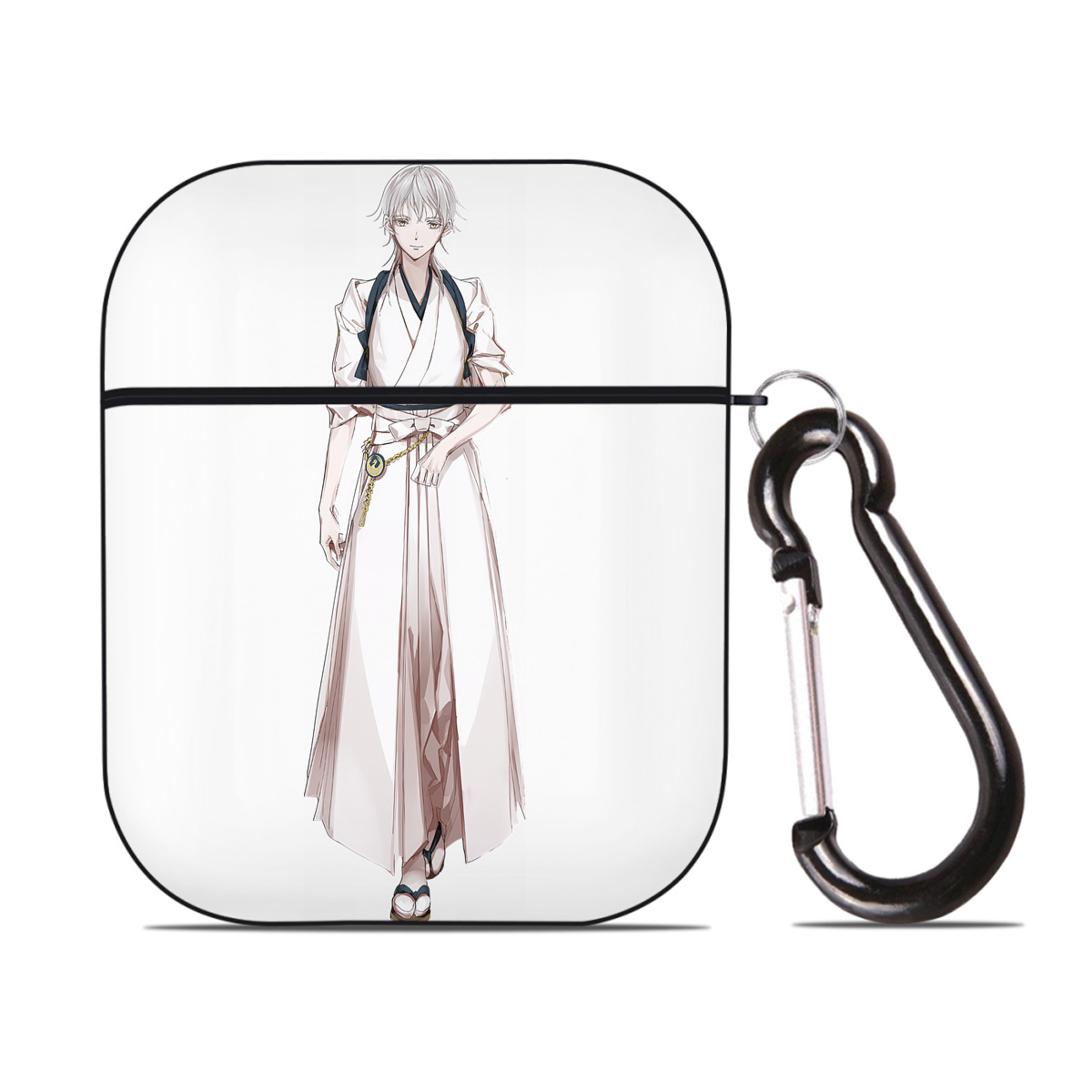 （画像用） 刀剣乱舞 Touken Ranbu AirPods 第2世代保護ケース ハードシェル ブラック 耐衝撃・防指紋・カラビナ付き