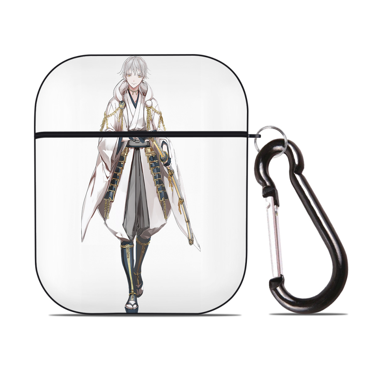 （画像用） 刀剣乱舞 Touken Ranbu AirPods 第2世代保護ケース ハードシェル ブラック 耐衝撃・防指紋・カラビナ付き