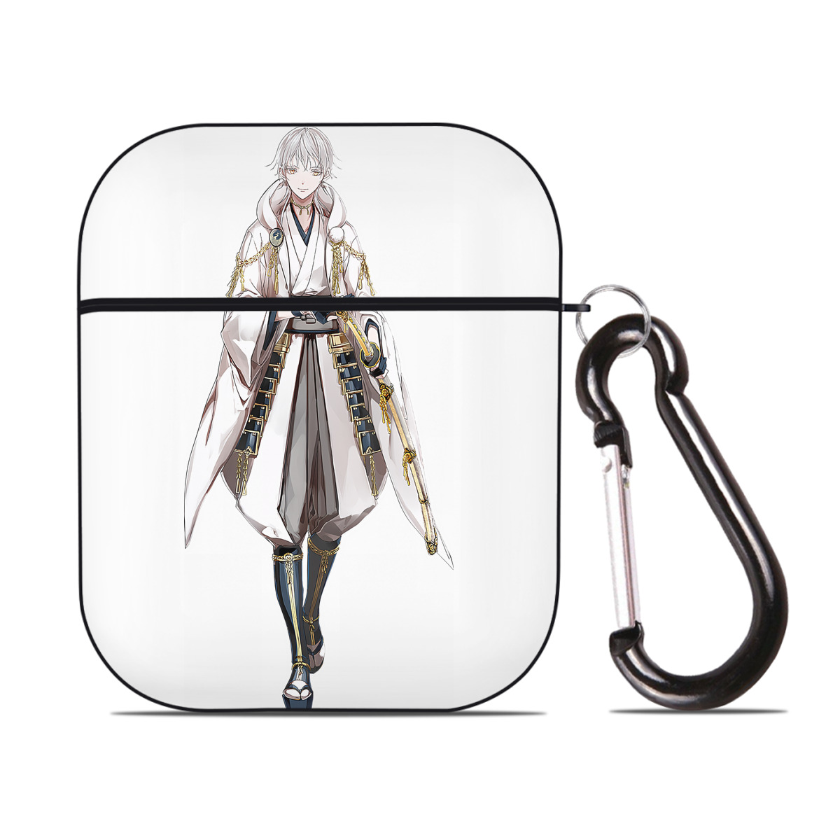 （画像用） 刀剣乱舞 Touken Ranbu AirPods 第2世代保護ケース ハードシェル ブラック 耐衝撃・防指紋・カラビナ付き