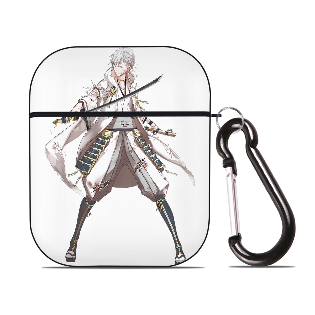 （画像用） 刀剣乱舞 Touken Ranbu AirPods 第2世代保護ケース ハードシェル ブラック 耐衝撃・防指紋・カラビナ付き