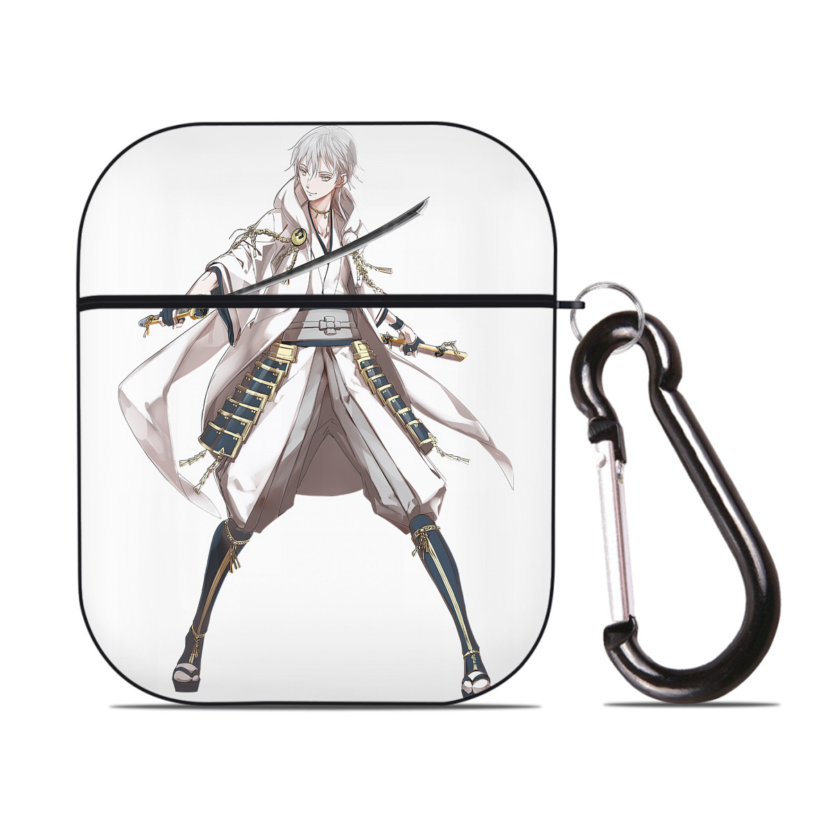 （画像用） 刀剣乱舞 Touken Ranbu AirPods 第2世代保護ケース ハードシェル ブラック 耐衝撃・防指紋・カラビナ付き