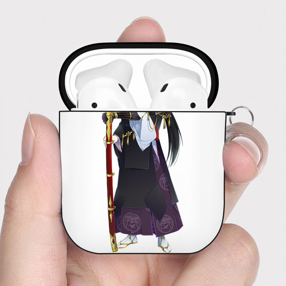 （画像用） 刀剣乱舞 Touken Ranbu AirPods 第2世代保護ケース ハードシェル ブラック 耐衝撃・防指紋・カラビナ付き