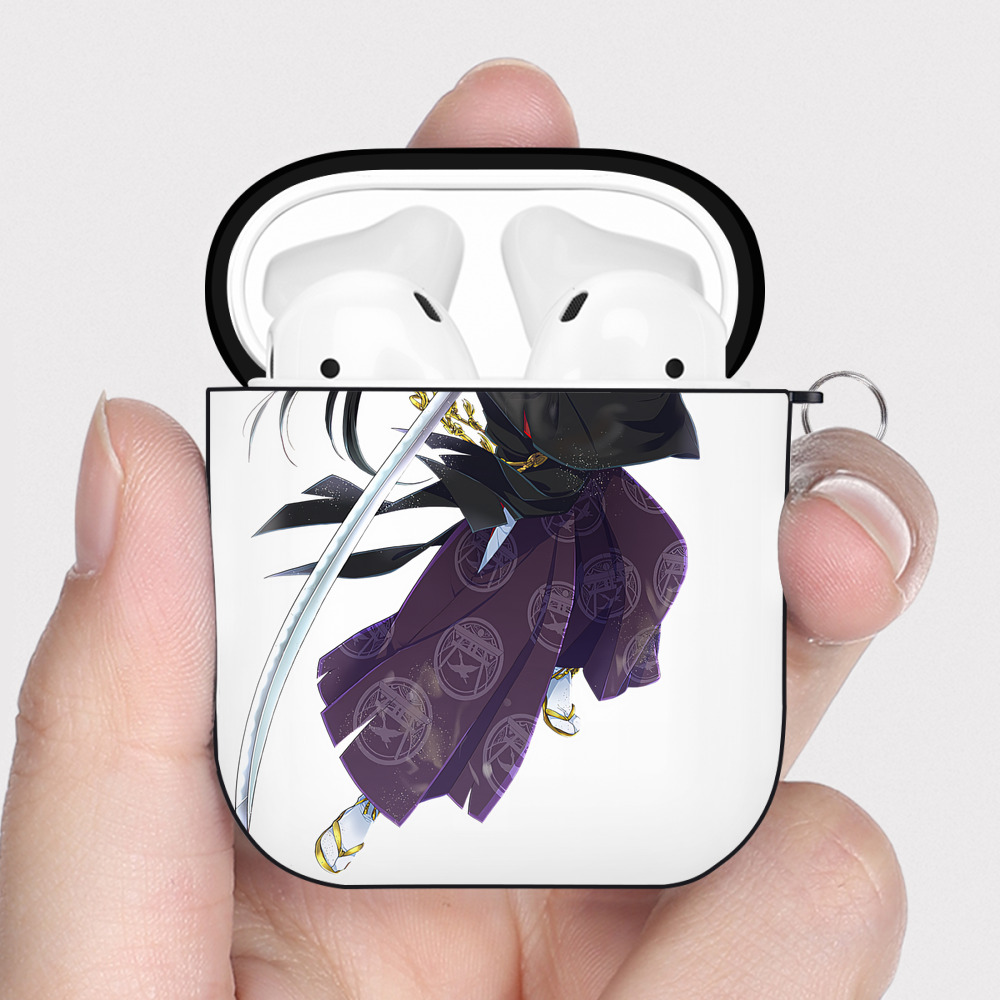 （画像用） 刀剣乱舞 Touken Ranbu AirPods 第2世代保護ケース ハードシェル ブラック 耐衝撃・防指紋・カラビナ付き