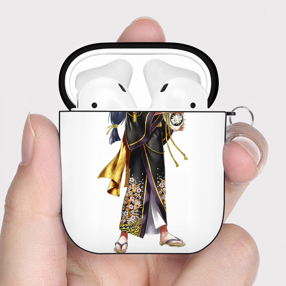 （画像用） 刀剣乱舞 Touken Ranbu AirPods 第2世代保護ケース ハードシェル ブラック 耐衝撃・防指紋・カラビナ付き