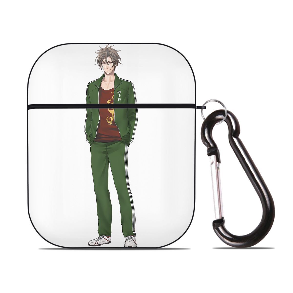 （画像用） 刀剣乱舞 Touken Ranbu AirPods 第2世代保護ケース ハードシェル ブラック 耐衝撃・防指紋・カラビナ付き