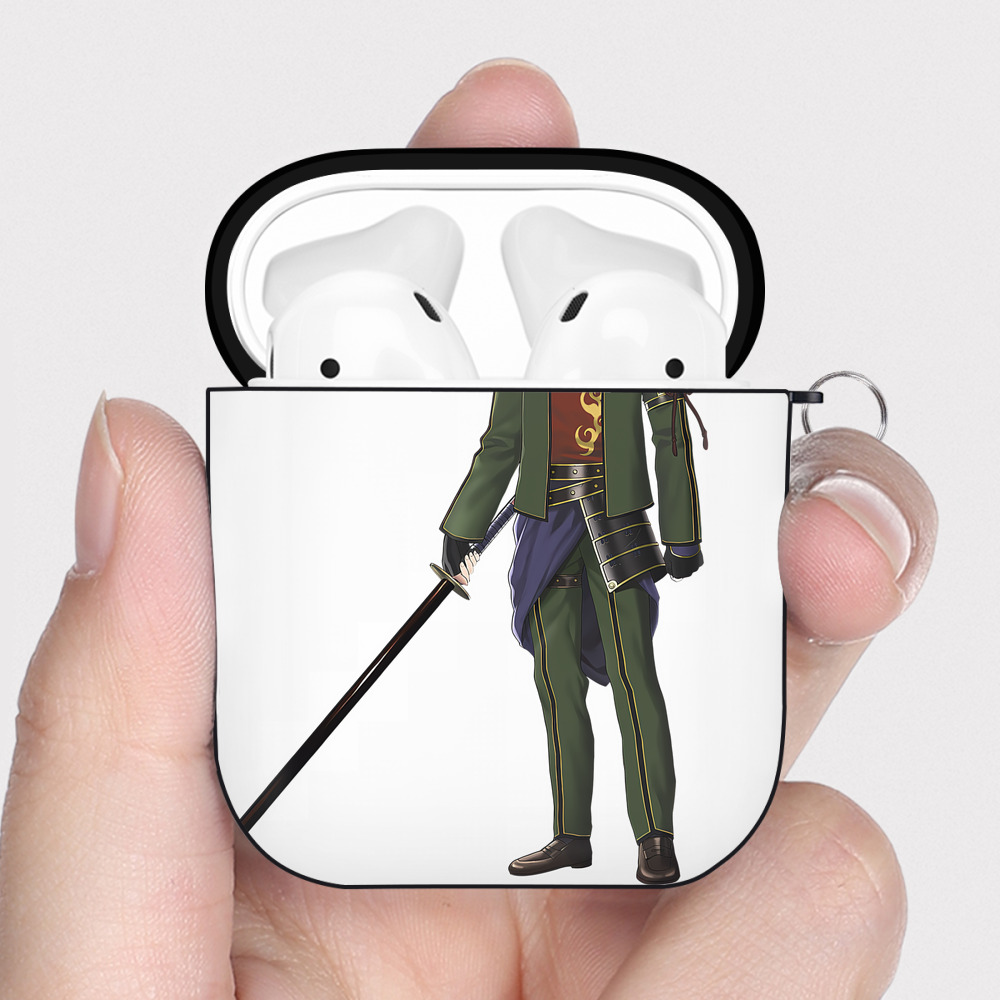 （画像用） 刀剣乱舞 Touken Ranbu AirPods 第2世代保護ケース ハードシェル ブラック 耐衝撃・防指紋・カラビナ付き