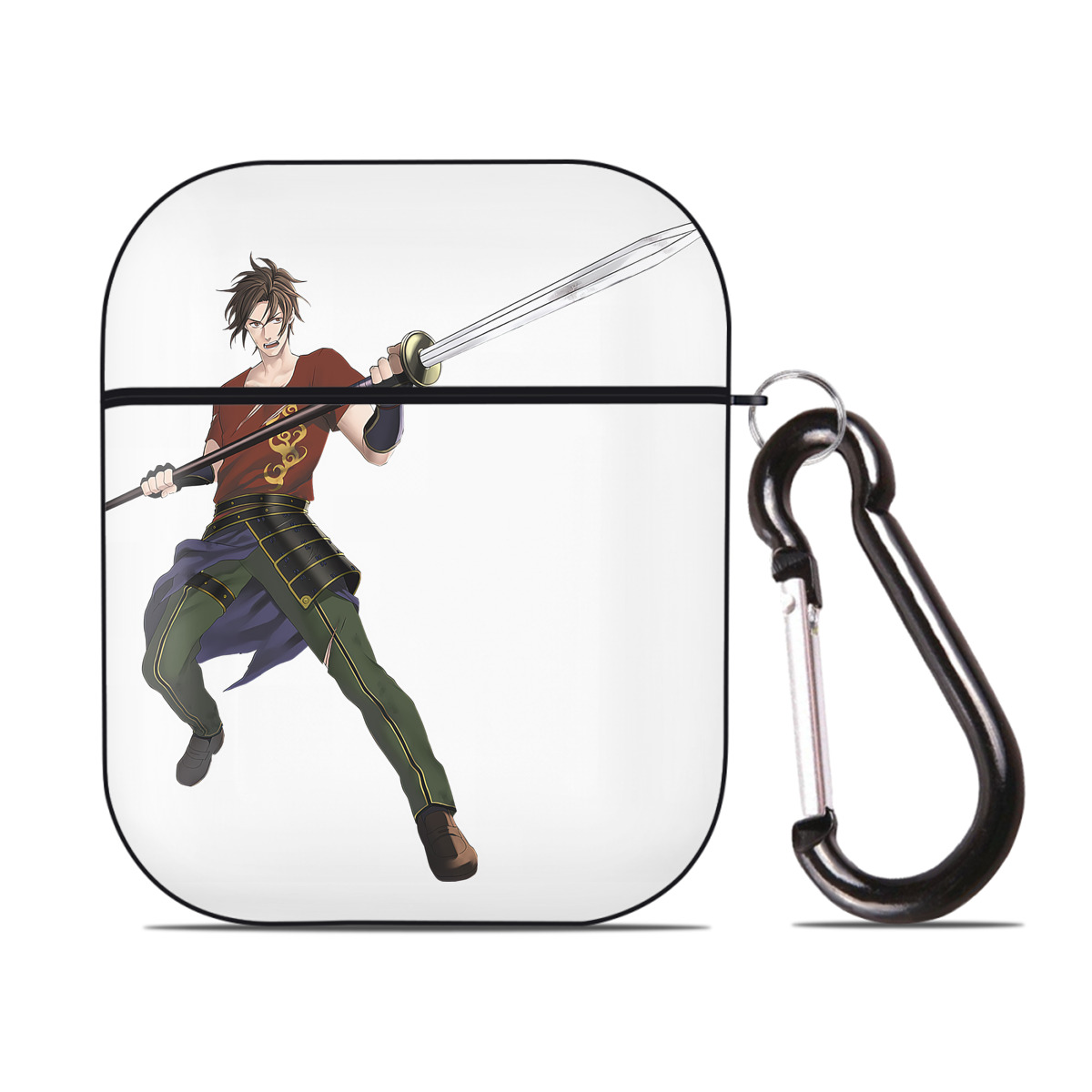 （画像用） 刀剣乱舞 Touken Ranbu AirPods 第2世代保護ケース ハードシェル ブラック 耐衝撃・防指紋・カラビナ付き