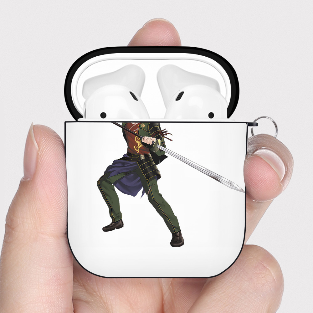 （画像用） 刀剣乱舞 Touken Ranbu AirPods 第2世代保護ケース ハードシェル ブラック 耐衝撃・防指紋・カラビナ付き