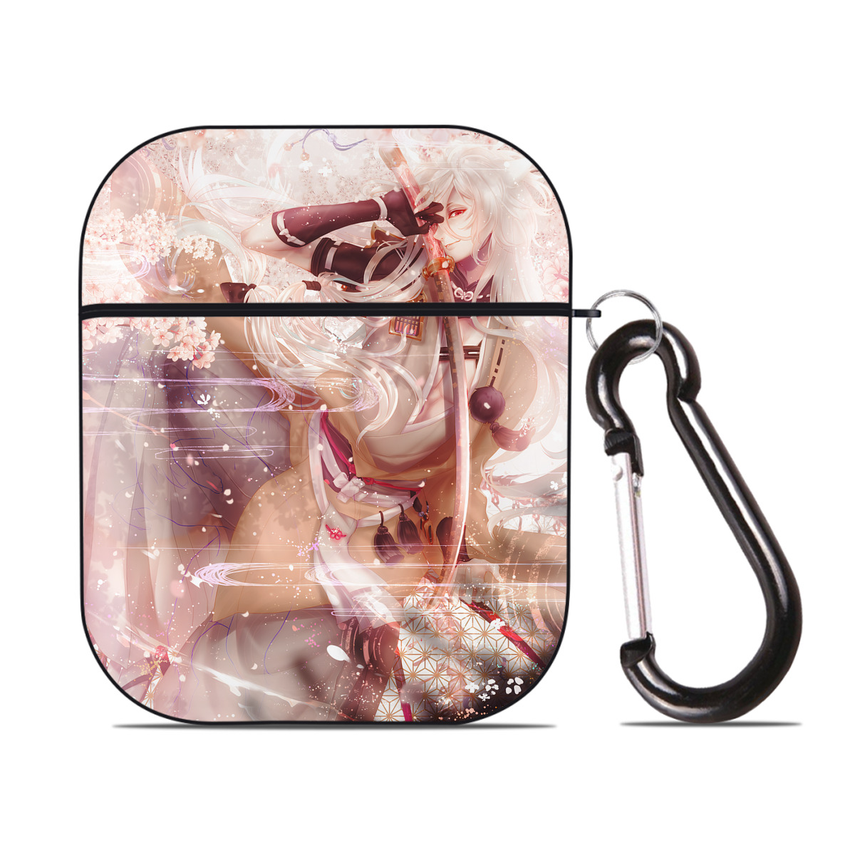 （画像用） 刀剣乱舞 Touken Ranbu AirPods 第2世代保護ケース ハードシェル ブラック 耐衝撃・防指紋・カラビナ付き