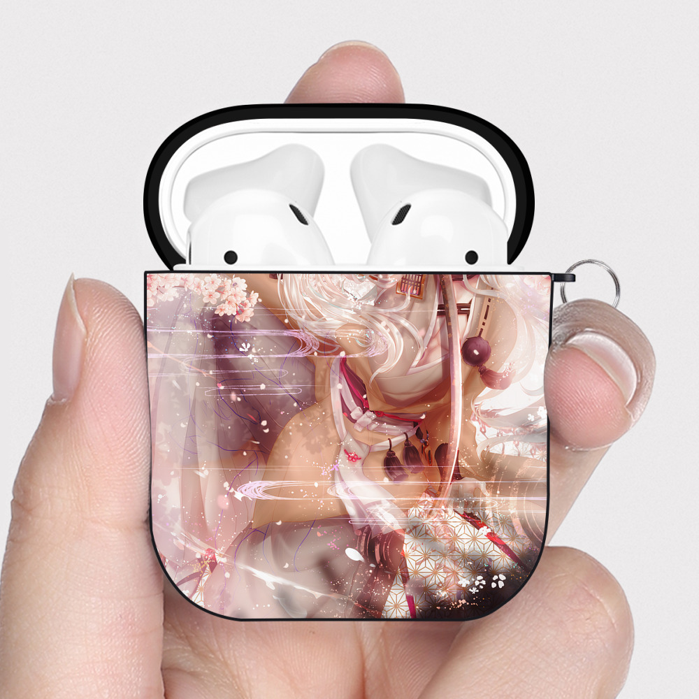 （画像用） 刀剣乱舞 Touken Ranbu AirPods 第2世代保護ケース ハードシェル ブラック 耐衝撃・防指紋・カラビナ付き