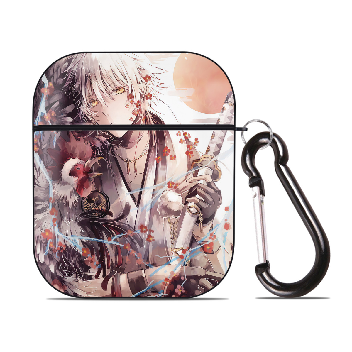 （画像用） 刀剣乱舞 Touken Ranbu AirPods 第2世代保護ケース ハードシェル ブラック 耐衝撃・防指紋・カラビナ付き
