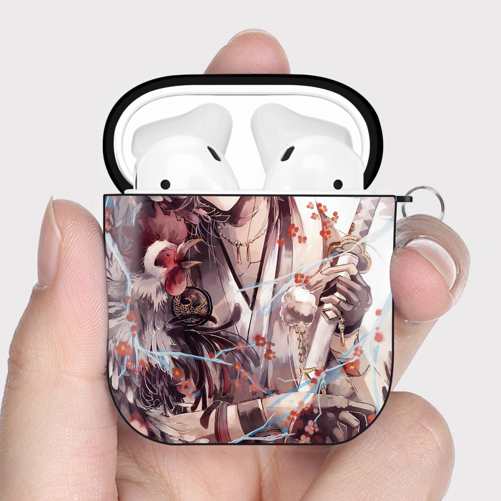（画像用） 刀剣乱舞 Touken Ranbu AirPods 第2世代保護ケース ハードシェル ブラック 耐衝撃・防指紋・カラビナ付き