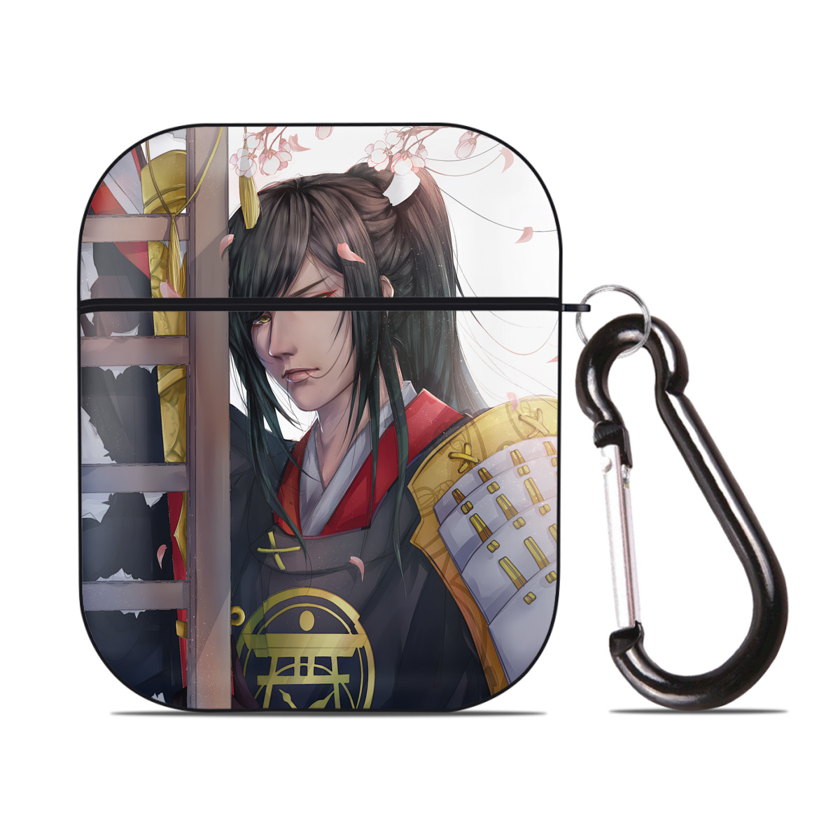 （画像用） 刀剣乱舞 Touken Ranbu AirPods 第2世代保護ケース ハードシェル ブラック 耐衝撃・防指紋・カラビナ付き