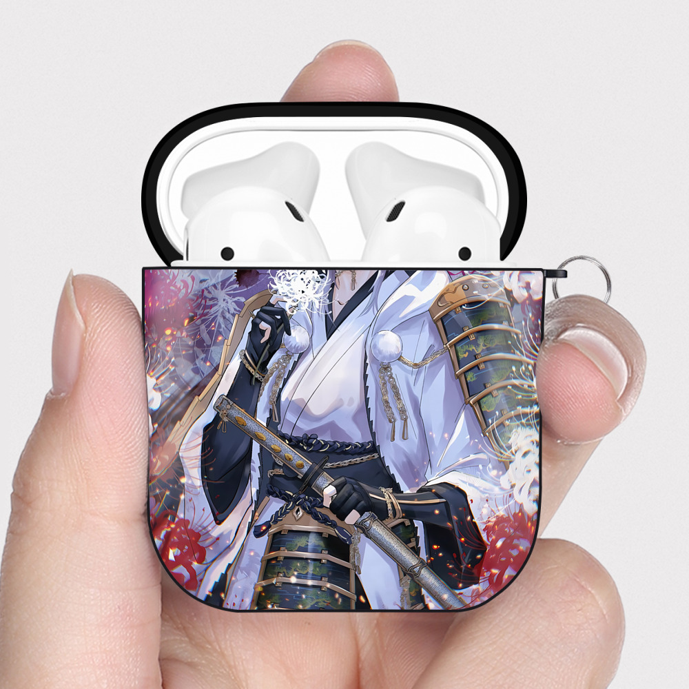 （画像用） 刀剣乱舞 Touken Ranbu AirPods 第2世代保護ケース ハードシェル ブラック 耐衝撃・防指紋・カラビナ付き