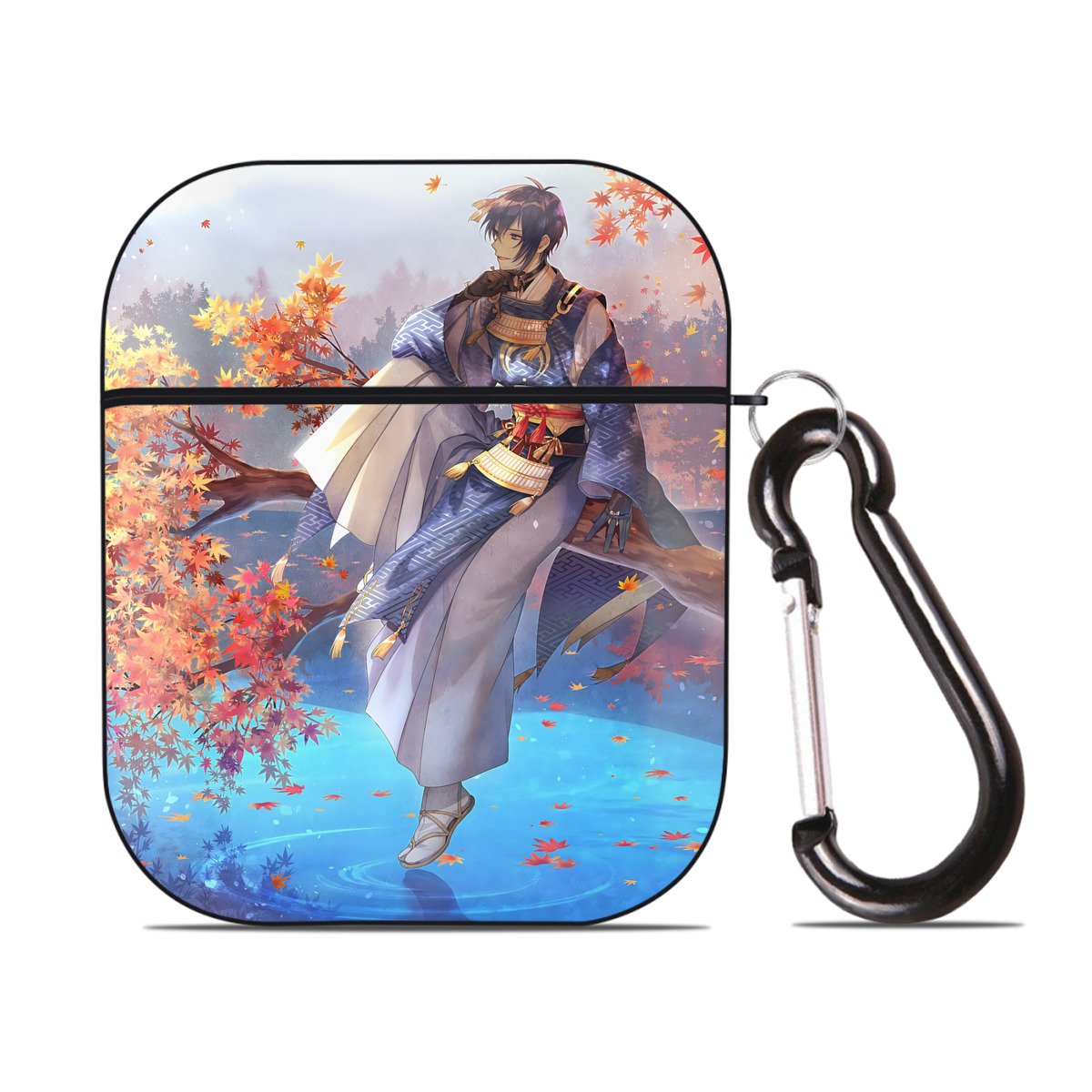 （画像用） 刀剣乱舞 Touken Ranbu AirPods 第2世代保護ケース ハードシェル ブラック 耐衝撃・防指紋・カラビナ付き