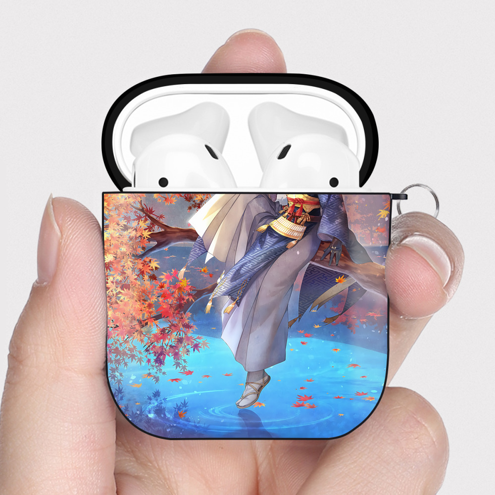 （画像用） 刀剣乱舞 Touken Ranbu AirPods 第2世代保護ケース ハードシェル ブラック 耐衝撃・防指紋・カラビナ付き