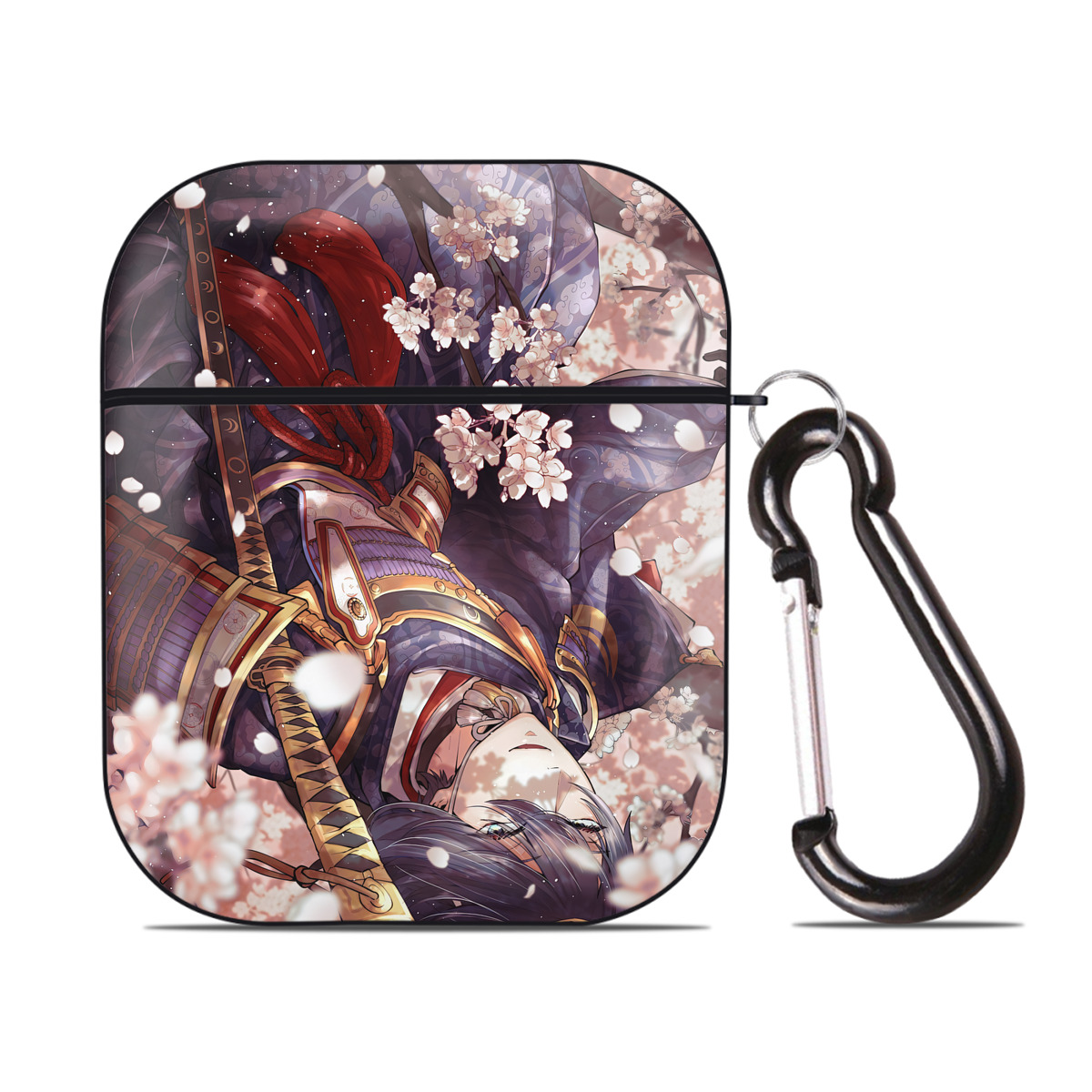 （画像用） 刀剣乱舞 Touken Ranbu AirPods 第2世代保護ケース ハードシェル ブラック 耐衝撃・防指紋・カラビナ付き