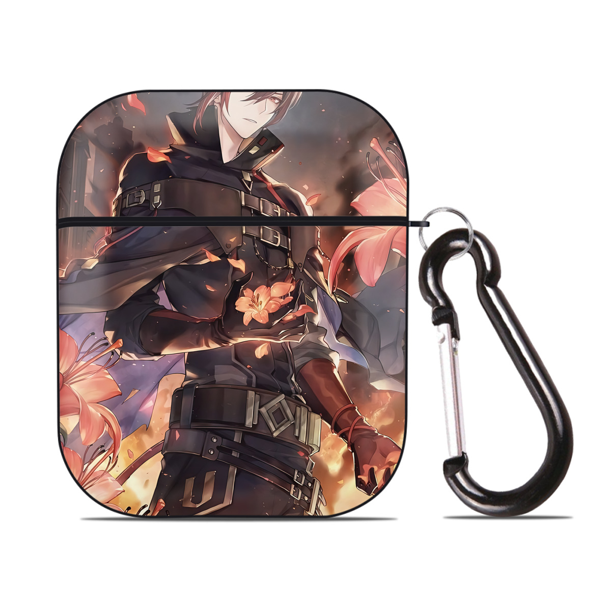 （画像用） 刀剣乱舞 Touken Ranbu AirPods 第2世代保護ケース ハードシェル ブラック 耐衝撃・防指紋・カラビナ付き