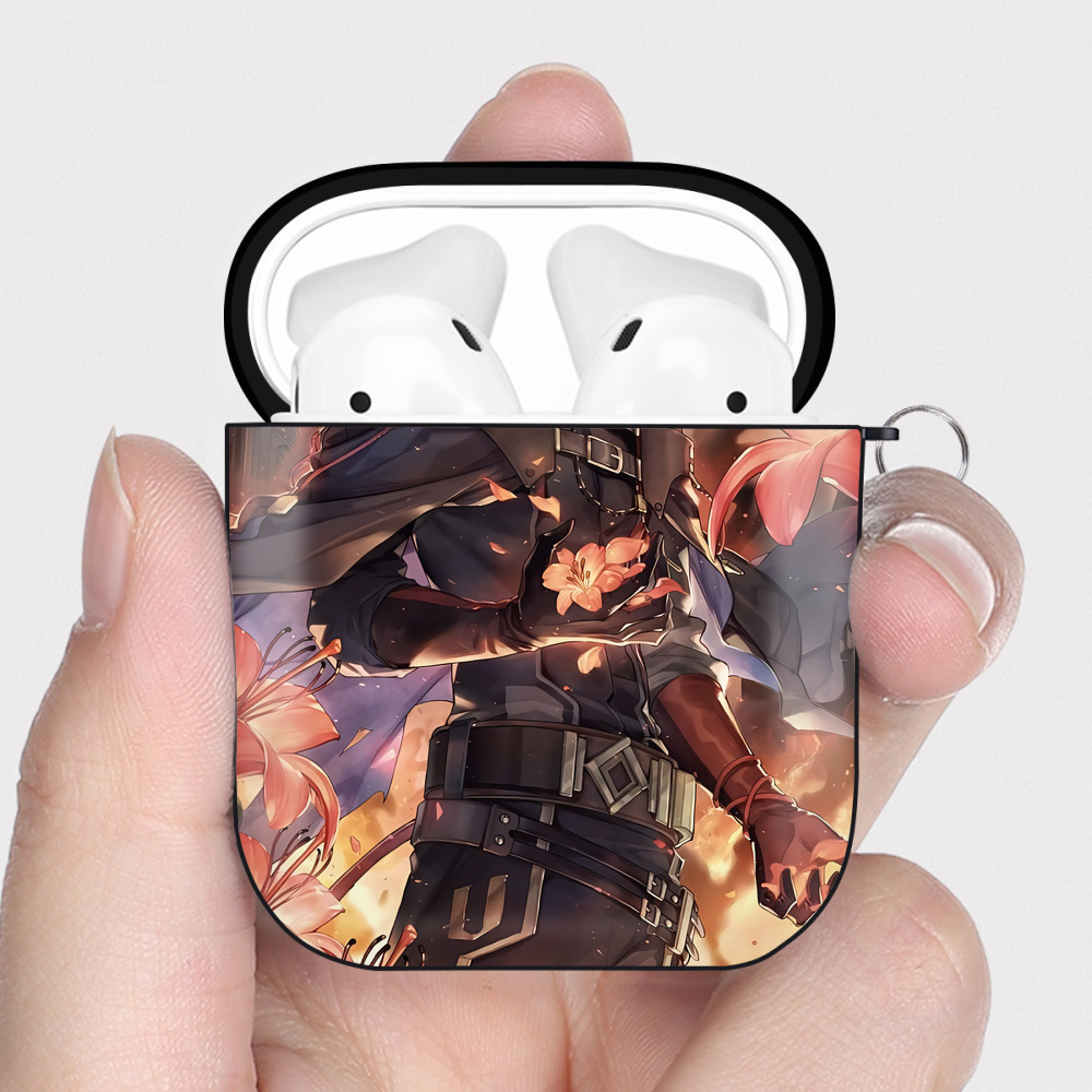 （画像用） 刀剣乱舞 Touken Ranbu AirPods 第2世代保護ケース ハードシェル ブラック 耐衝撃・防指紋・カラビナ付き