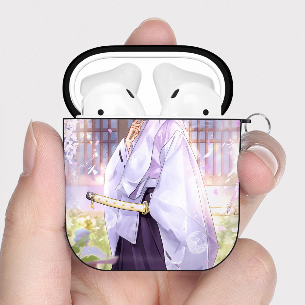 （画像用） 刀剣乱舞 Touken Ranbu AirPods 第2世代保護ケース ハードシェル ブラック 耐衝撃・防指紋・カラビナ付き