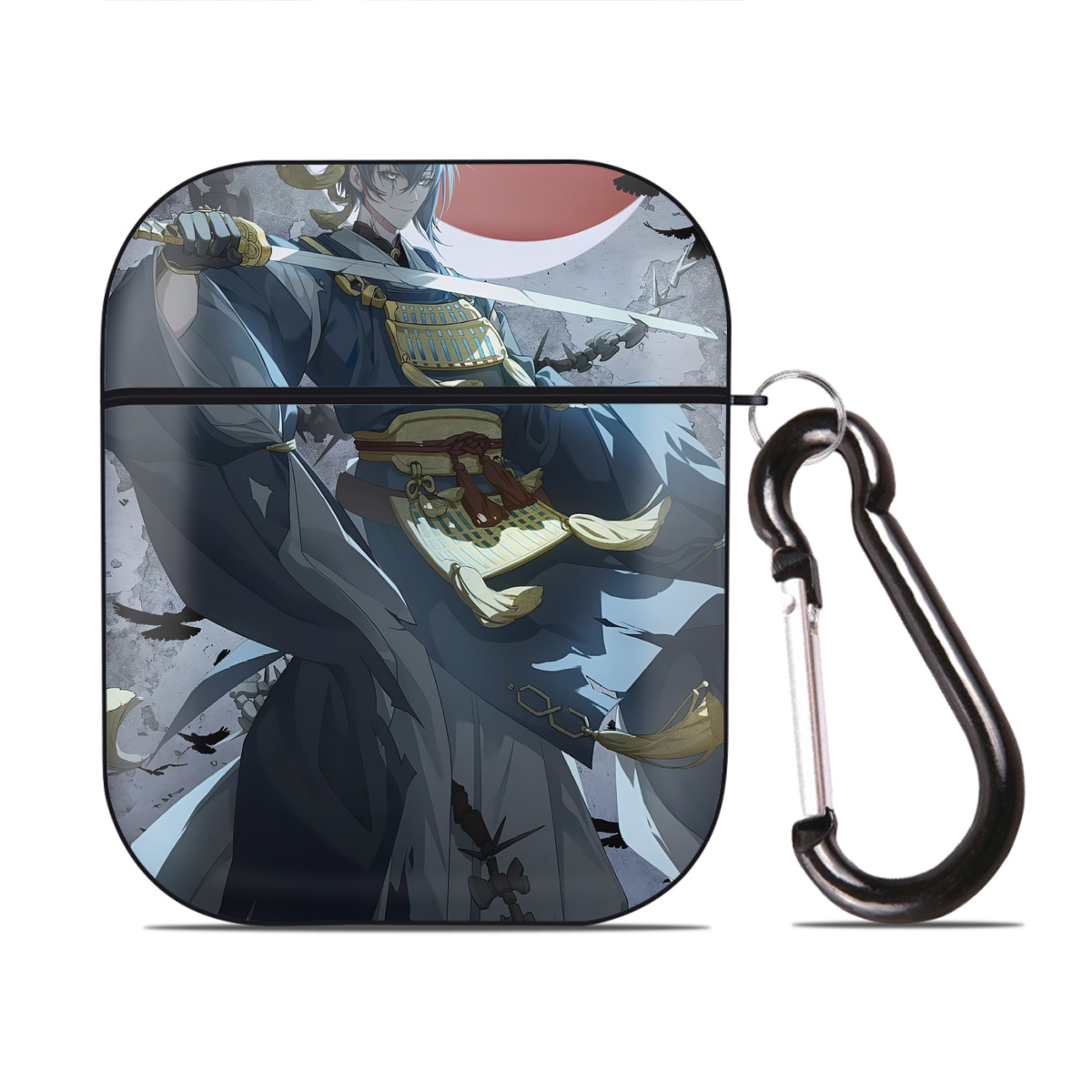 （画像用） 刀剣乱舞 Touken Ranbu AirPods 第2世代保護ケース ハードシェル ブラック 耐衝撃・防指紋・カラビナ付き