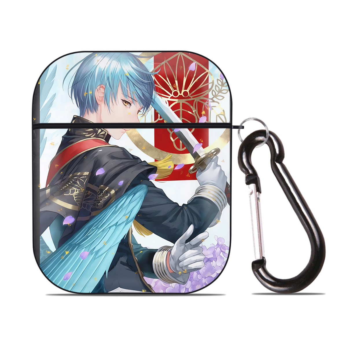 （画像用） 刀剣乱舞 Touken Ranbu AirPods 第2世代保護ケース ハードシェル ブラック 耐衝撃・防指紋・カラビナ付き