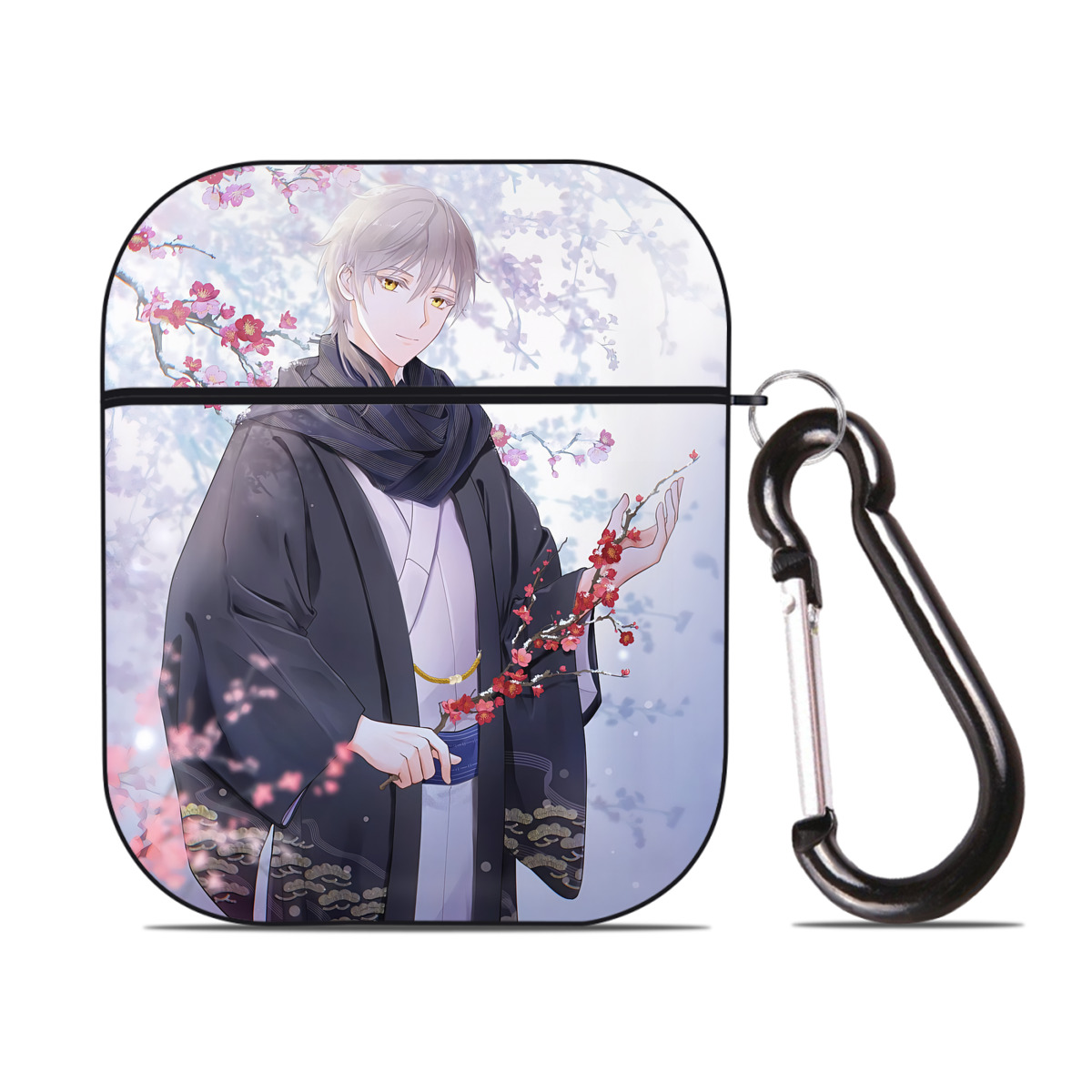 （画像用） 刀剣乱舞 Touken Ranbu AirPods 第2世代保護ケース ハードシェル ブラック 耐衝撃・防指紋・カラビナ付き